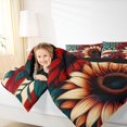 thumbnail image 3 of Manfei Sunflower Pattern Queen Comforter Set,Rustic Usa Flag Comforter Sets Queen,Red Yellow,Black Reversible,3pcs,1 Comforter and 2 Pillowcases, 3 of 7