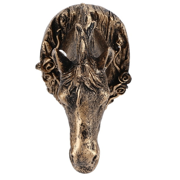 Animal Shaped Coat Hook,Antique Gold Horse Head Wall Mount Clothes Hook  Horse Head Wall Hook Compact and Lightweight 