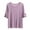 Purple, variant on WREESH Women's Solid Color Bow T-Shirts Loose Slimming Round Neck Short Sleeved Tops Blue