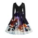 thumbnail image 1 of Vestido de mujer de manga larga elegante Vinatge fiesta de Navidad vestido veraniego invierno cuello en V traje de Año Nuevo ropa S ~ 3XL, 1 of 5
