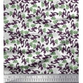 thumbnail image 1 of Soimoi Poly Georgette Fabric Leaves & Floral Block Print Fabric by Yard 42 Inch Wide, 1 of 3
