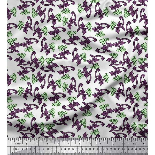 Soimoi Feuilles de Voile de Coton & Tissu Imprimé Floral 1 Yard 42 Inch Wide