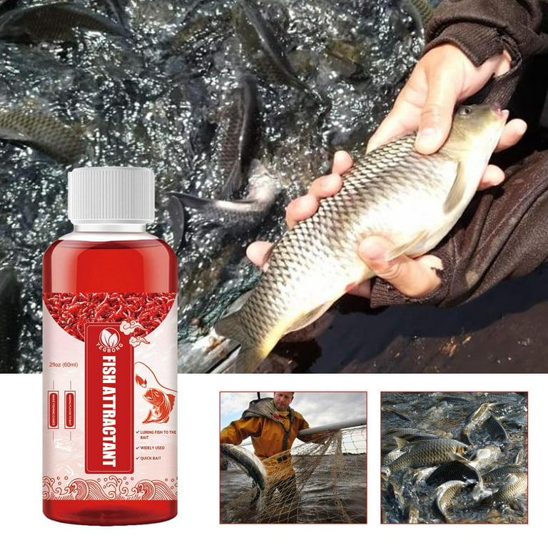 Frusde Red Worm Liquid Bait, Fish Scent Bait Fish Additive, Concentrated Fishing Lures Baits, Fish Bait Attractant Enhancer 60ml