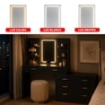 thumbnail image 4 of Tocador Grande Utilia Vanity L con Espejo LED, 8 Cajones y 4 Repisas, Melamina, Negro 167.5x40x135 cm, 4 of 7