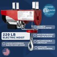 thumbnail image 2 of Electric Hoist, Hoist Pulley System, Pulley Hoist, 220 Lb Electric Winch with 6FT Remote Control 120 Volts, for Garage, Factory Lifting with Emergency Stop Button - FO4344, 2 of 9
