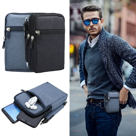 Large Storage Cell Phone Pouch Wallet Belt Clip Holster Case Bag with Belt Loop Carabiner, Business Wallet, Small Travel Man Purse Compatible for iPhone 11 Pro Max/ 11 Pro Samsung Huawei (Best Virtual Phone System For Small Business)