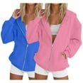 thumbnail image 2 of NMMUED 2 Pcs Hoodies for Women, Fall Outfits for Women, Oversized Hoodies for Women, Athletic Jackets for Women Full Zip, Womens Zip Up Hoodies, V M, 2 of 4