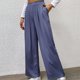 thumbnail image 1 of Pantalones casuales plisados, pantalones plisados de cintura alta y pierna ancha, pantalones casuales de cintura elástica, logra más, 1 of 6