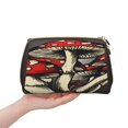 thumbnail image 4 of Picia Red Mushrooms Print Leather Makeup Bag Make Up Bag Travel Toiletry Bag for Her Girlfriend Teacher Teen Girl Gifts, 4 of 8