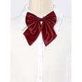 thumbnail image 4 of INSPIRE CHIC Women's Solid Color Pre-tied Bowknot Adjustable Uniform Bow Ties Burgundy One Size, 4 of 4