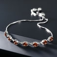 thumbnail image 4 of Gem Stone King 2.80 Ct Round Red Garnet 925 Sterling Silver Tennis Bracelet for Women, 4 of 5