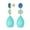Turquoise, variant on Womens Multi -Tier Amethyst Rose Quartz Oval Teardrop Ball Statement Dangling Earrings in 14K Gold Plated