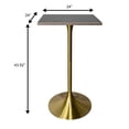 thumbnail image 7 of LeisureMod Verve Collection 24 Square Top Bar Height Table, Brushed Gold Base with Dark Maple MDF Top, 7 of 7