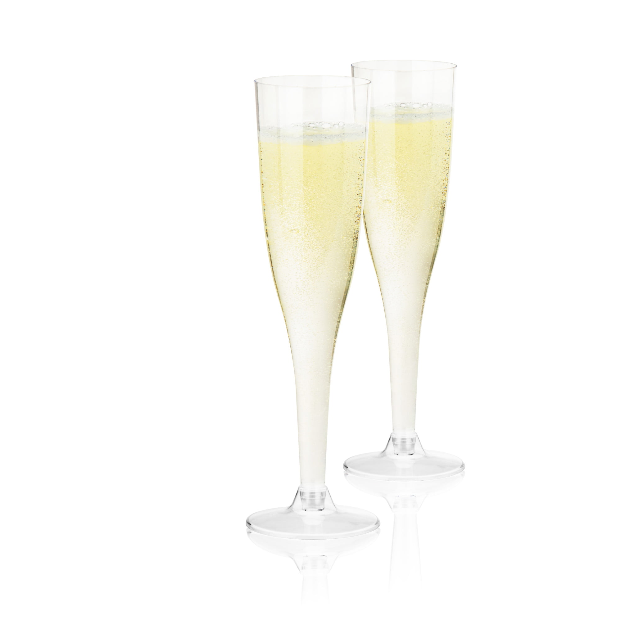 Amscan Plastic Champagne Flutes, 5.5 oz, Clear