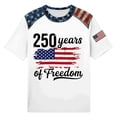 thumbnail image 4 of WAYUTE Women'S T-Shirts Us National Flag Pattern 250 Years Of Freedom Letter Print Short Sleeve Crew Neck For 4Th Of July Theme Park Visit Soft Tees,White,Xxxxl, 4 of 4