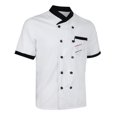 thumbnail image 1 of Chaqueta de chef unisex resistente, uniforme de camarero/a para hotel, cocina, manga corta Blanco, 1 of 8