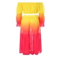 thumbnail image 3 of Femmes Mesh Pure Bikini Cover up Ensemble Transparent Manches Longues Crop Tops Jupes Plage Robe Maxi, 3 of 6