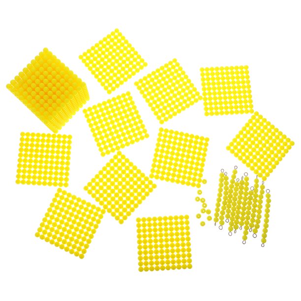 Juguete de madera Montessori con caja de seguridad y barra de cuentas, juguete educativo para aprender matemáticas, regalo Amarillo