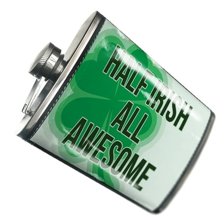 

NEONBLOND Flask Half Irish All Awesome St. Patrick s Day Large Shamrock