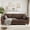 Brown, variant on 85-Inch 3-Seater Faux Leather Sofa with Deep Seats, Wide Armrests, Back Cushions, Wood Legs & 2 Throw Pillows for Living Room or Office