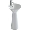 thumbnail image 4 of Fine Fixtures Pyramid Pedestal, Elegant One Piece Pedestal Sink, Center Faucet Hole, Vitreous China, White, 4 of 9