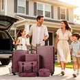 thumbnail image 3 of Travelhouse 5-Piece Hardside Luggage Set Spinner Lightweight Suitcase with TSA Lock & Duffel Bag,Wine Red, 3 of 11