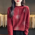 thumbnail image 4 of Winter Sweaters for Women, Semi High Neck Knitted Sweater in Solid Color, 4 of 7