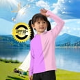 thumbnail image 5 of Xdegoge Big Boys Sun Protection Hooded Shirt Color Block Splicing Design Long Sleeve Summer Cooling Top With Thumb Holes Quick Dry Breathable Sport Activewear, 5 of 6