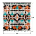thumbnail image 5 of Waterproof Boho Orange Blue Geometry Pattern Shower Curtain 72x72 Inch Boho Style Polyester Unique Shower Curtain for Bathroom Hotel Home Decor with 12 Plastic Hooks, 5 of 5