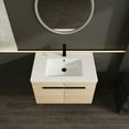 thumbnail image 3 of 30 Inch Bathroom Vanity with resin Countertop Sink, 2 Doors Bathroom Cabinet Set, Oak, 3 of 11