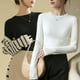 thumbnail image 2 of Camiseta básica de cuello redondo de algodón modal de primavera y otoño para mujer Camiseta interior de manga larga negra de otoño e invierno para mujer, 2 of 6