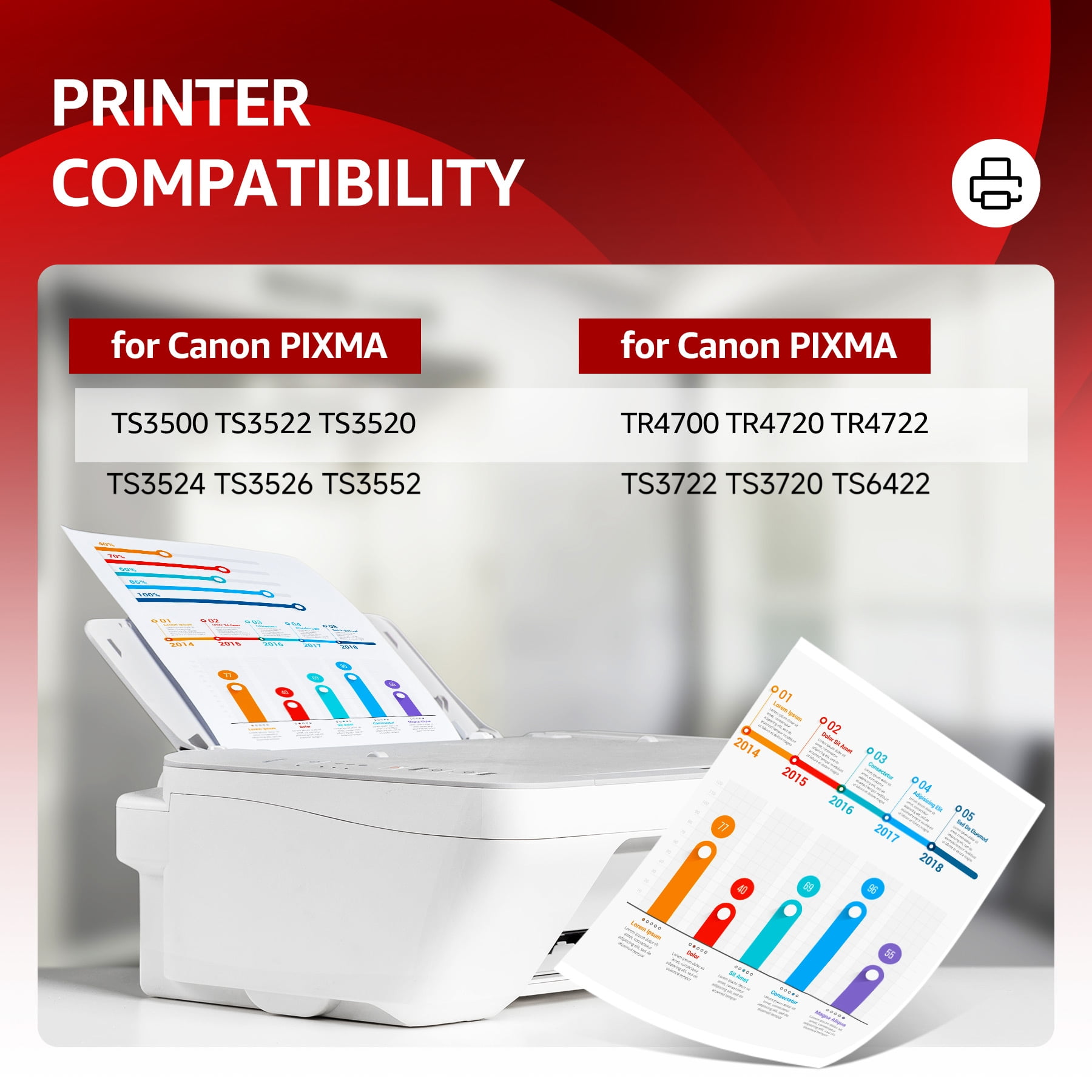 PG-275/CL-276 Ink Cartridge Compatible for Canon Ink 275 and 276 PG 275 Black Ink Cartridge TS3722 TR4722 TS3522