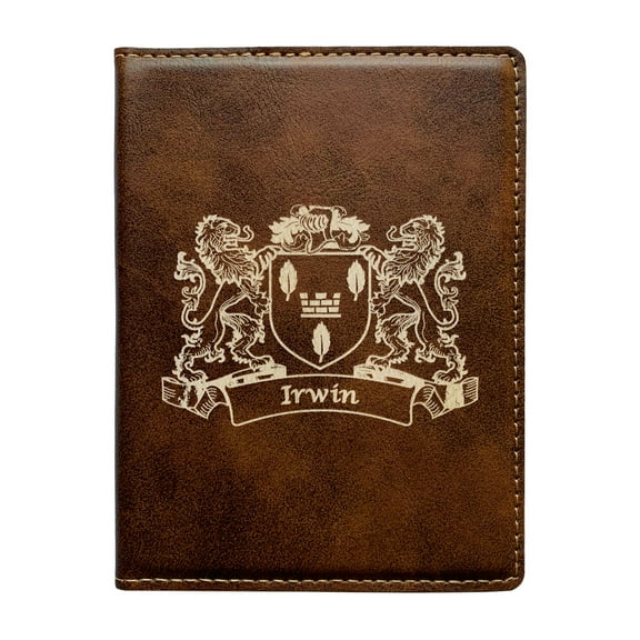 Irwin Irish Coat of Arms Leather Passport Wallet