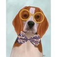 thumbnail image 3 of Fab Funky 20x24 Black Modern Framed Museum Art Print Titled - Beagle with Glasses and Bow Tie, 3 of 5