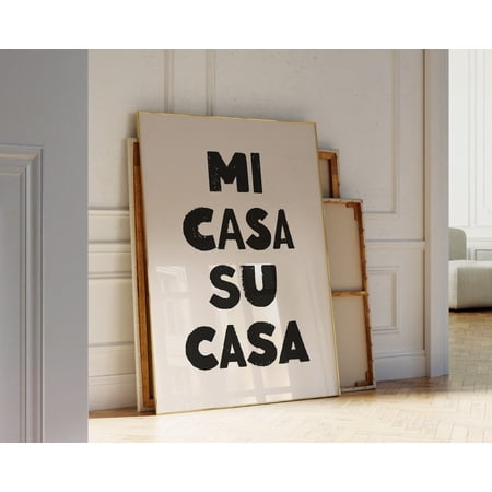 Mi Casa Su Casa Print, Retro Spanish Quote Wall Art Home Decor UNFRAMED PAPER POSTER