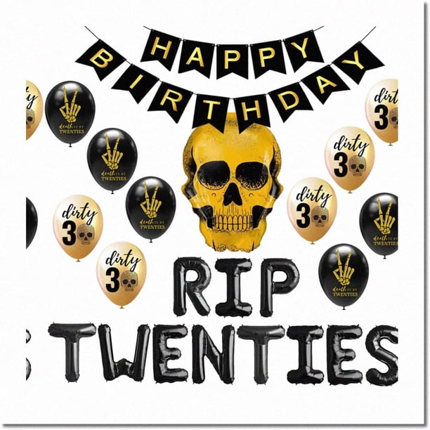 30th Birthday Bash: RIP TWENTIES Party Pack - Balloons, Banner ...
