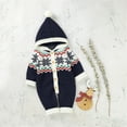 thumbnail image 4 of Generic Walmart Deals Clothing Girls Christmas Boy Girl Xmas Snow Knitted Sweater Baby Hooded Jumpsuit Romper Cotton 1 Piece Outfits Clothes(12-18 Months,Blue), 4 of 7