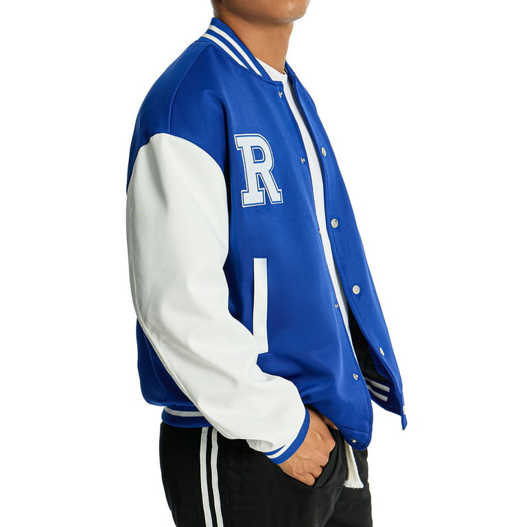 Royal Blue Varsity Jacket College Letterman Coat Baseball Top 