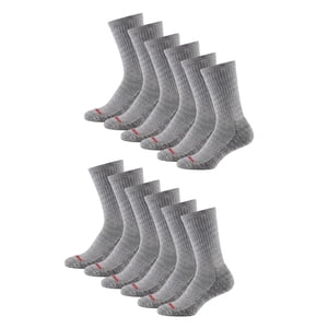 Wrangler Men's Cushion Crew Work Socks 6-Pack