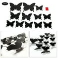 thumbnail image 1 of Adhesivo de pared estereoscópico, 24 unidades/juego de mariposas negras estereoscópicas, adhesivo de pared de PVC, el mejor de su clase Jadeshay A, 1 of 8