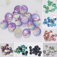 thumbnail image 1 of Shenmeida 50Pcs Round Resin Jewelry Accessories Multiple Colorful DIY Accessories 12mm Mermaid Fish Scale Style Flat Back Home Decor, 1 of 8
