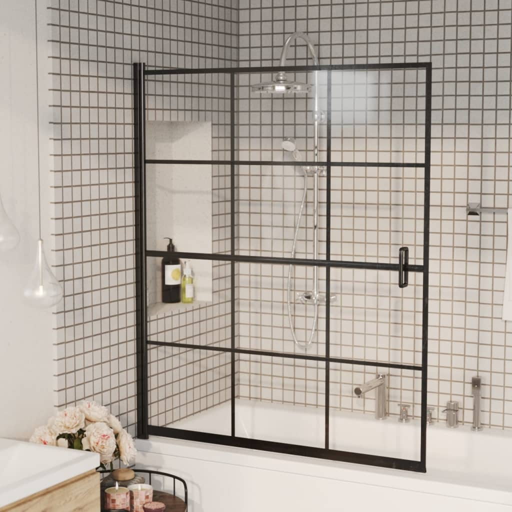 vidaXL Shower Enclosure ESG 31.5"x55.1" Black