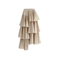 thumbnail image 1 of Aayomet Womens Skirt Waisted A Line Skirt With Layered Design Flattering and Slimming Mid Length Solid Color (Beige, One Size), 1 of 5