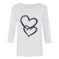 thumbnail image 4 of WRKEKC 3/4 Sleeve Tops for Women Round Neck Valentine Print Casual Loose Fit T Shirt for Daily Wear and Style, 4 of 5