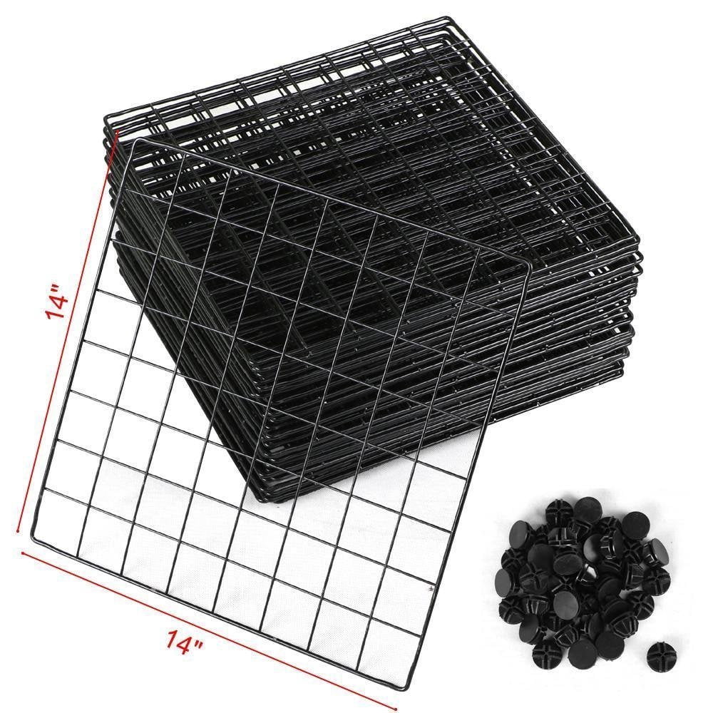 UNICOO® 14 * 14 inch big cube Multi Use DIY 20 Cube Wire Grid Organizer,Wardrobe Organizer, Bookcase, Book Shelf, Storage Organizer, Wardrobe Closet - (Black Wire)