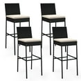thumbnail image 1 of Costway 4 PCS Patio Wicker Barstools Bar Height Chairs with Cushions Backyard Off-White, 1 of 7