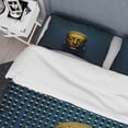 thumbnail image 4 of Designart "Modern Buddha Gold and Blue III" Religious Bedding Covert Set - Spiritual Blue Landscapes Bed Set With 2 Shams, 4 of 6