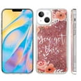 thumbnail image 2 of Waterfall Liquid Sparkling Flowing Sand Tpu Case For For Iphone 14 Plus 6.7 - Pink Flower, 2 of 8