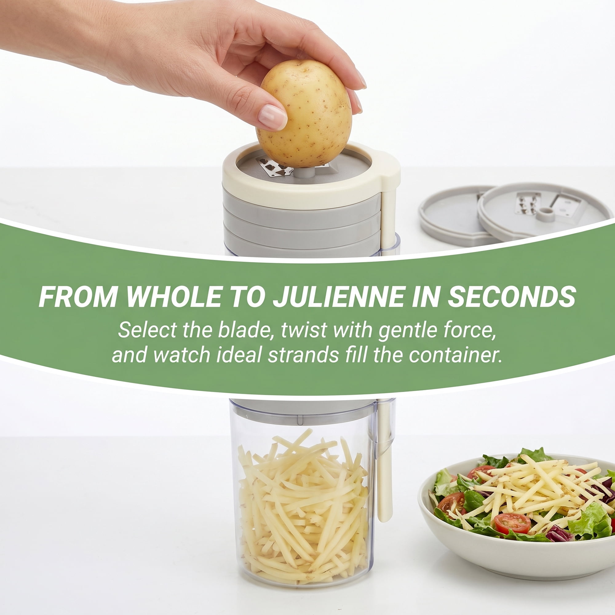 Unique Bargains Durable 3-in-1 Mandoline Slicer for Fruits in Kitchen Gray 7.9"x3.3"
