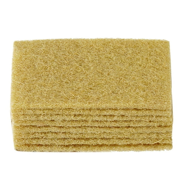 Xiao Hua Juego de 10 estropajos de sisal para limpieza y fregado, cepillo de cocina ecológico de fibra de coco adecuado para sartenes y utensilios de cocina de fondo plano.